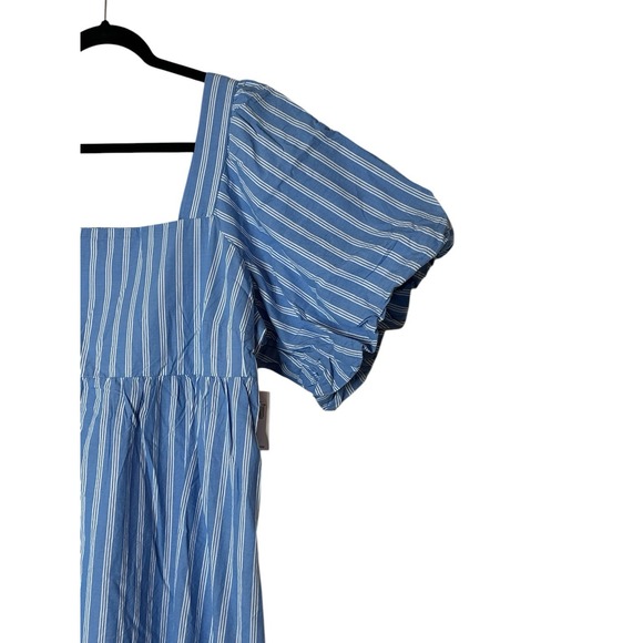 Old Navy Dress Women XL Petite Puff-Sleeve Cotton-Poplin Smocked Pockets New - Picture 9 of 11